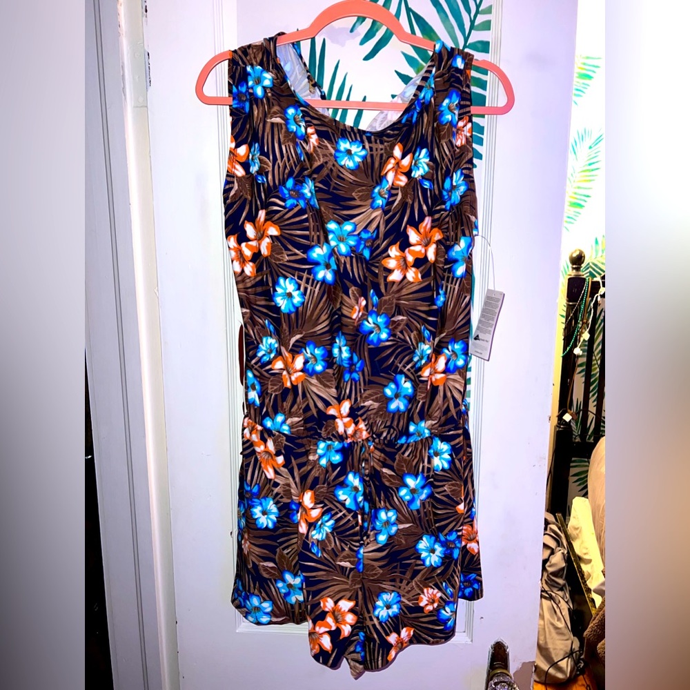 Lands End Romper/One Piece Floral Womens L (14-16) Nwt